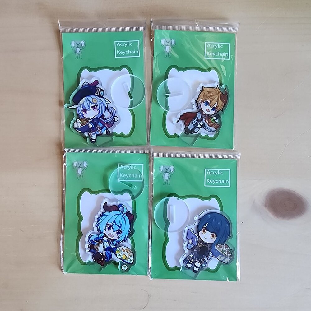 Fan Art Genshin‎ Impact Characters Acrylic Stands Set Of 4 Childe Ganyu Xingqui